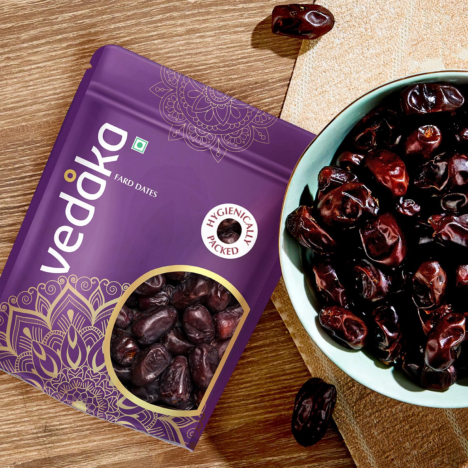 Amazon Brand - Vedaka Fard Dates | 500 g | Omani Khajoor/Khajur | Preservative-Free | Natural Sweetener | Hygienically Packed